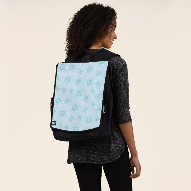 Snowflakes, Ice Blue, Icy Snowflakes, Snow Backpack (Worn)