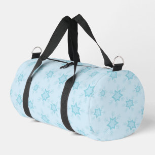 Snowflakes, Ice Blue, Icy Snowflakes, Snow Duffle Bag