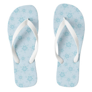 Snowflakes, Ice Blue, Icy Snowflakes, Snow Flip Flops