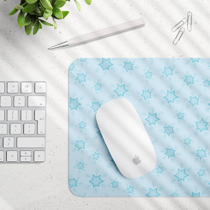 Snowflakes, Ice Blue, Icy Snowflakes, Snow Mouse Mat