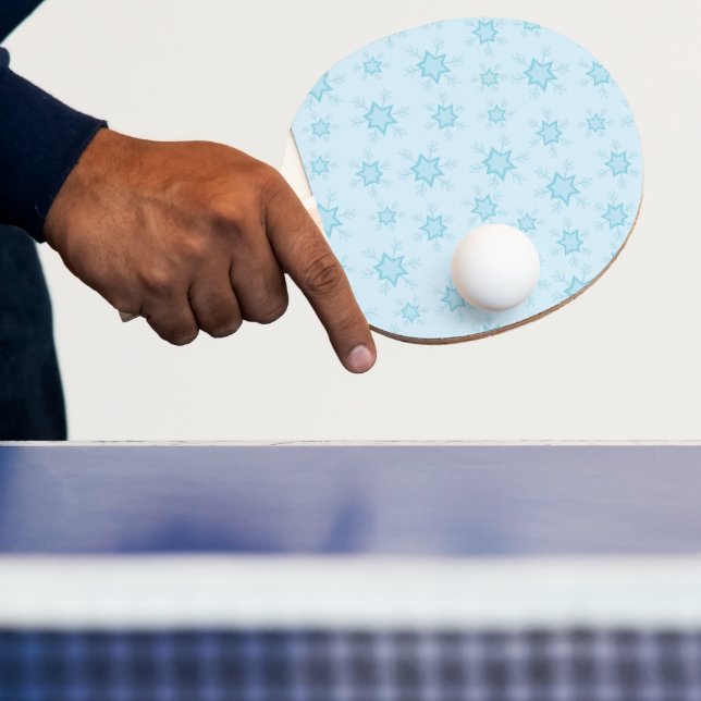 Snowflakes, Ice Blue, Icy Snowflakes, Snow Ping Pong Paddle (Insitu)