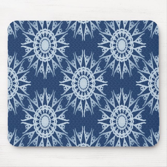 Snowflakes in blue... mouse mat (Front)