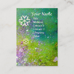 SNOWFLAKES IN SILVER SPARKLES BUSINESS CARD