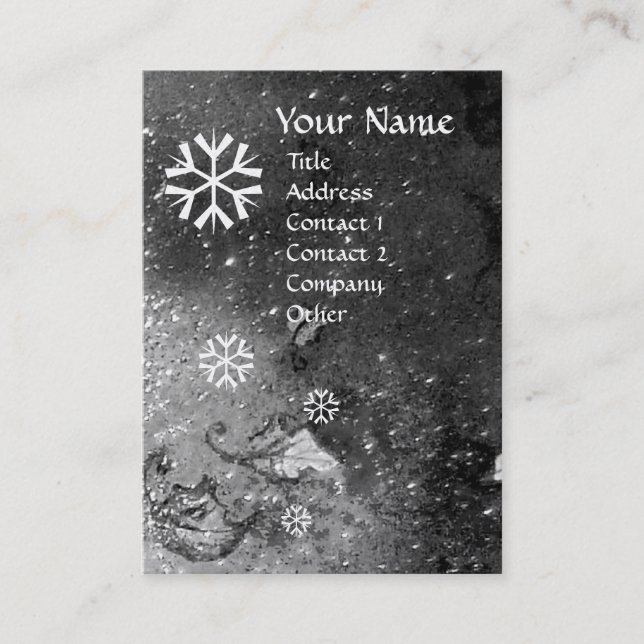 SNOWFLAKES IN SILVER SPARKLES ,pearl paper Business Card (Front)