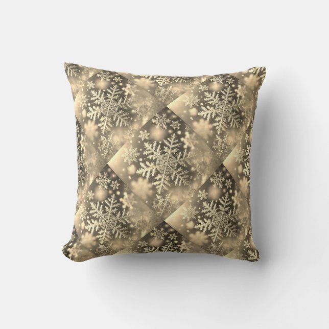 Snowflakes / In The Fog / Sepia / Tilted  Cushion (Front)