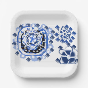 Snowflakes joy paper plate