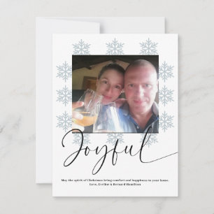 Snowflakes Joyful Merry Christmas  Holiday Card