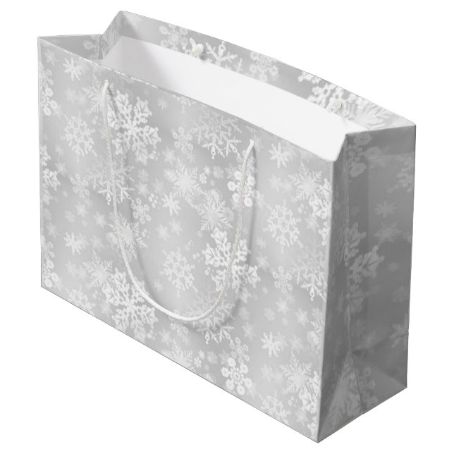Snowflakes Large Gift Bag (Back Angled)