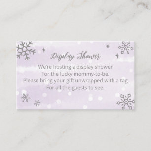 Snowflakes Lavender Baby Shower Display Shower Enclosure Card