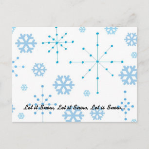 Snowflakes, Let it Snow Holiday Postcard