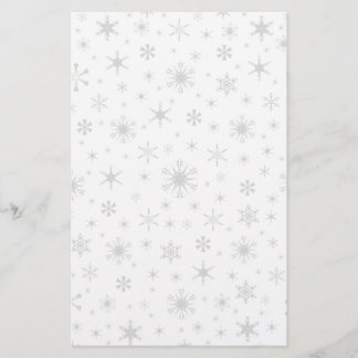 Snowflakes – Light Grey on White Stationery