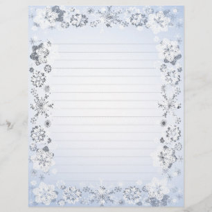 Snowflakes Lined Writing Paper