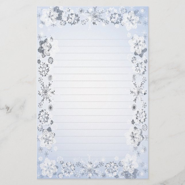 Snowflakes Lined Writing Paper (Front)