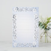 Snowflakes Lined Writing Paper (Standing Front)