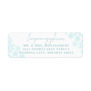 Snowflakes Love Peace Joy Kisses Wedding Address