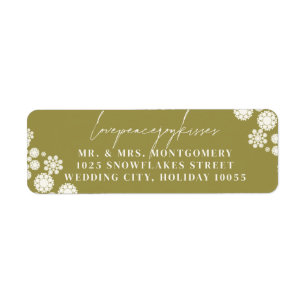 Snowflakes Love Peace Joy Kisses Wedding Address