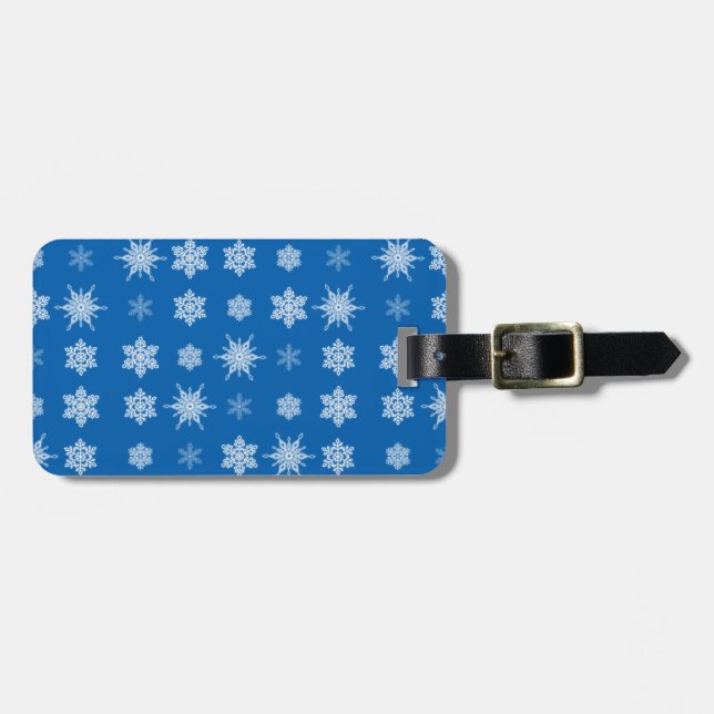Snowflakes Luggage Tag (Front Horizontal)