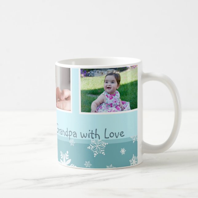 Snowflakes Merry Christmas Grandpa Mug (Right)