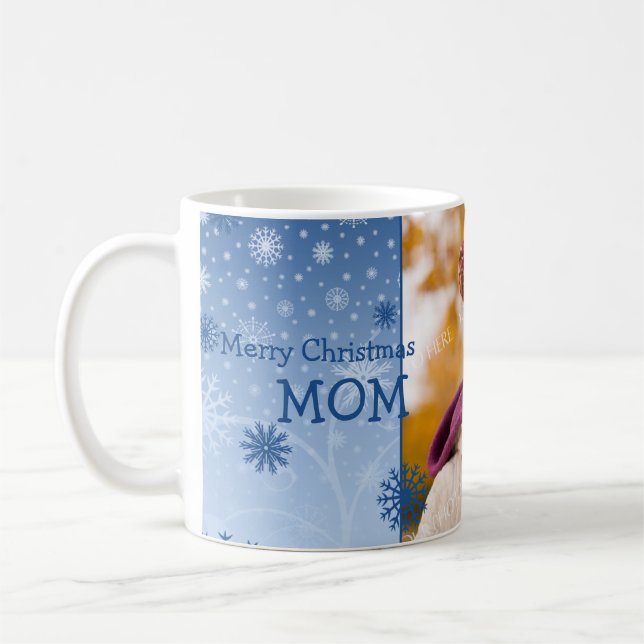 Snowflakes Merry Christmas Mum Mug (Left)