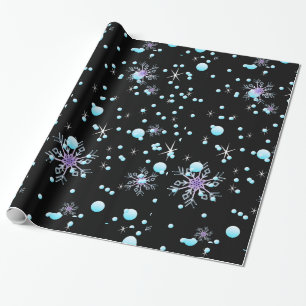 Snowflakes "Merry Christmas" Wrapping Paper