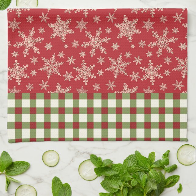 Snowflakes Microfiber Kitchen Towel (Folded)