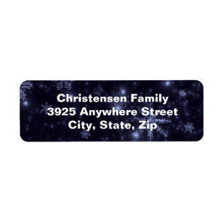 Snowflakes Midnight Blue Background Address Labels
