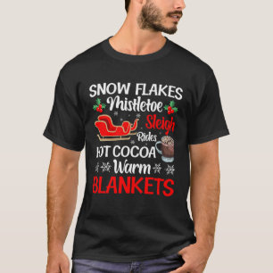 Snowflakes Mistletoe Sleigh Clothing Christmas Hol T-Shirt