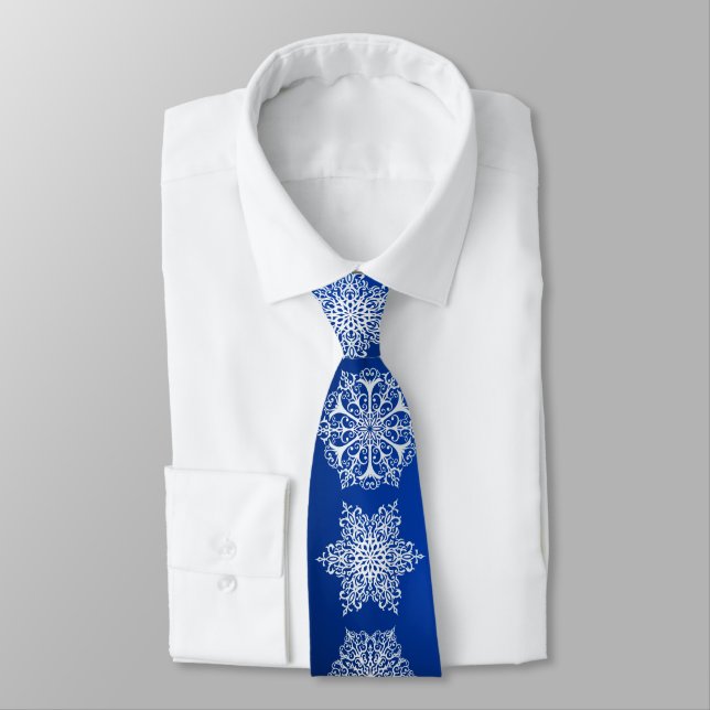 Snowflakes Neck Tie (Tied)