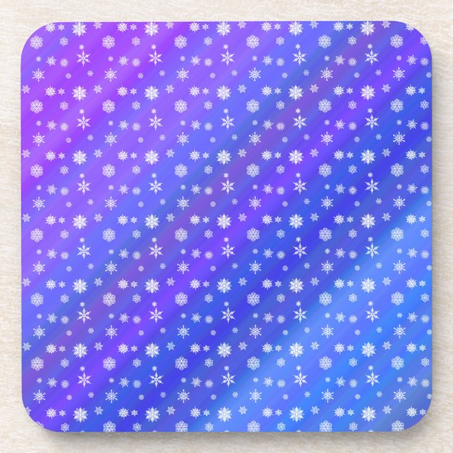Snowflakes on Blue Coaster (Front)