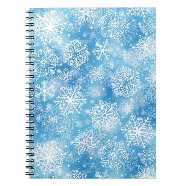 Snowflakes on blue notebook (Front)