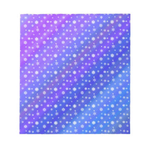 Snowflakes on Blue Notepad