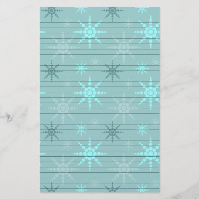 Snowflakes on Blue Stationery (Front)