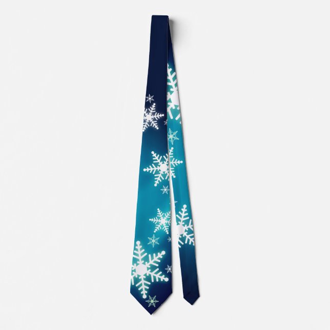 Snowflakes On Blue Tie (Front)