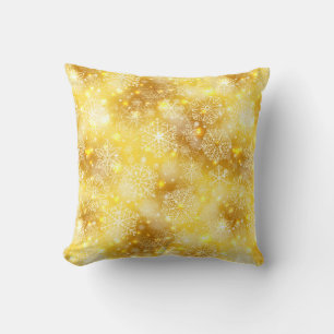 Snowflakes on golden cushion