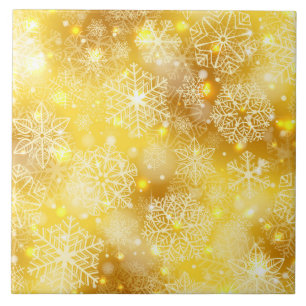 Snowflakes on golden tile