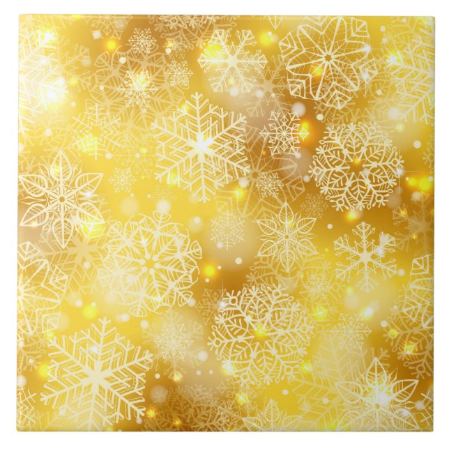 Snowflakes on golden tile (Front)