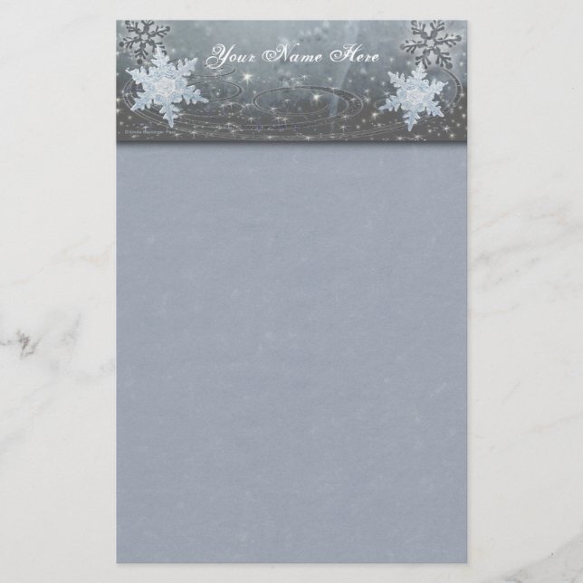 Snowflakes on Ice Stationery (Front)