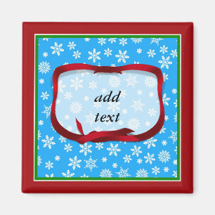 Snowflakes on Light Blue Background Magnet