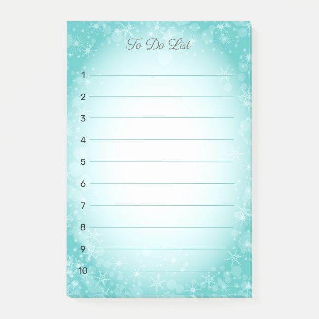 Snowflakes on Light Blue Gradient Post-it Notes (Front)