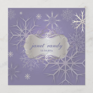 Snowflakes on lilac, Winter Wedding Invitations