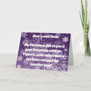 Snowflakes on Purple Snarky Christmas Card
