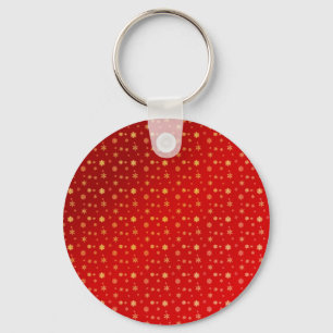 Snowflakes on red key ring