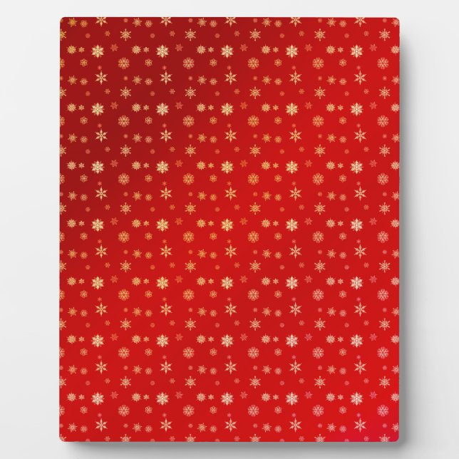 Snowflakes on red plaque (Front)