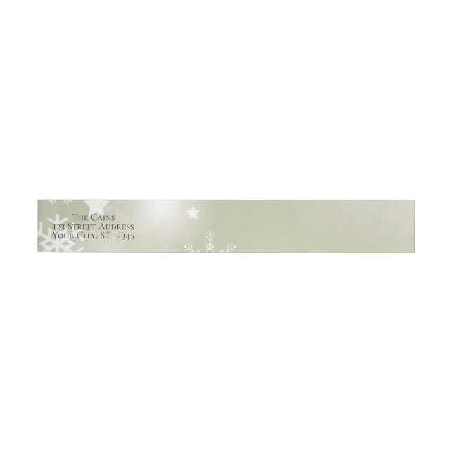 Snowflakes on Sage Wraparound Return Address Label (Individual)