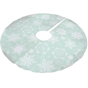 Snowflakes on Soft Blue Holiday Tree Skirt