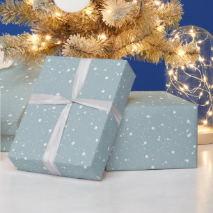 Snowflakes on Soft Blue Wrapping Paper