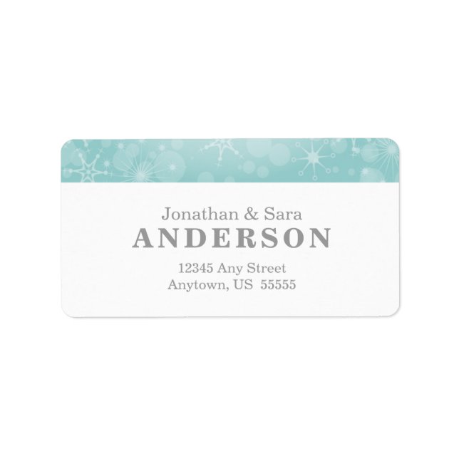 Snowflakes on Teal Label (Front)