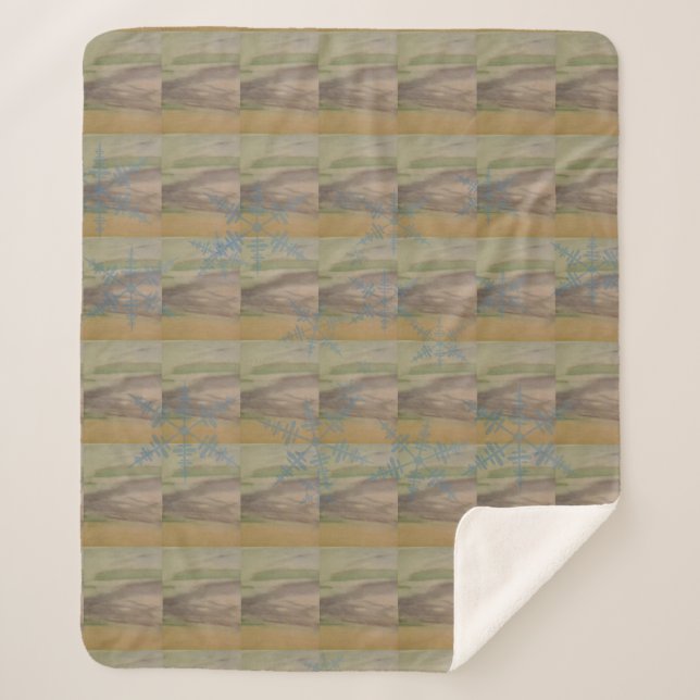 Snowflakes on the Seashore Sherpa Blanket (Front)