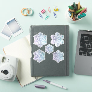 Snowflakes Opalescent Blue and Purple