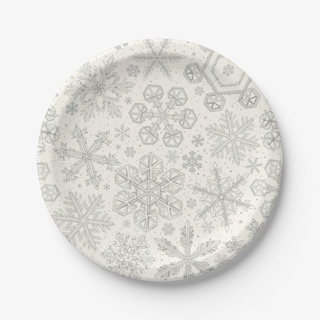 Snowflakes Paper Plate (Front)